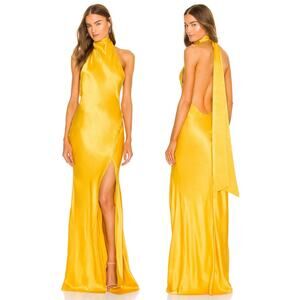 Sau Lee Penelope Gown Halter Maxi Satin Party Formal Gala Prom Hoco Evening 6